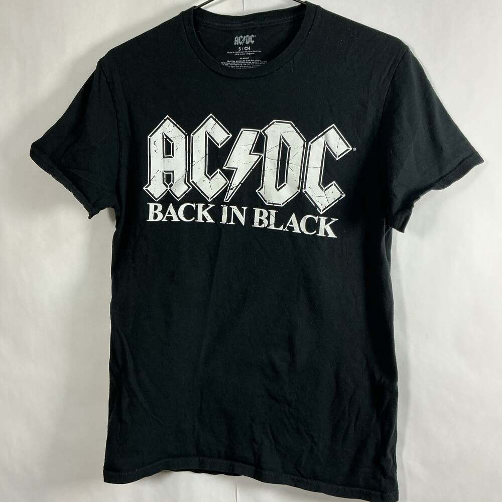 AC/DC Back In Black Black Rock Band T-Shirt Size S